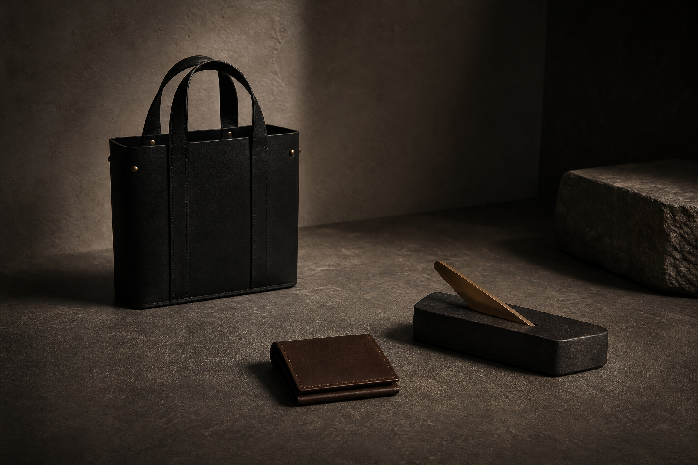 Architectural leather objects from the M. ATELIER collection